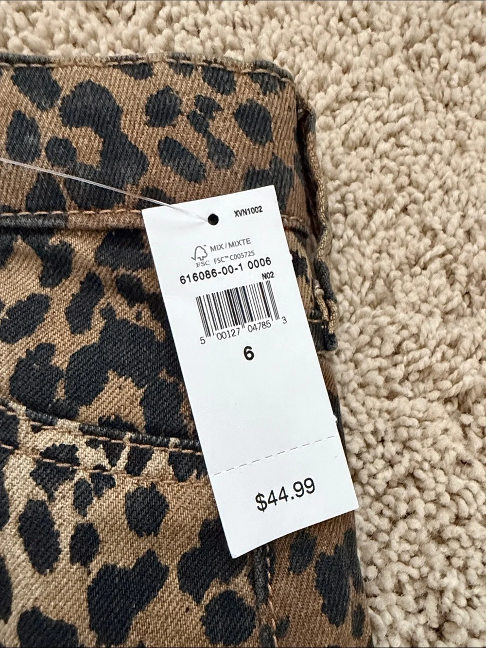 NWT GAP Girls Leopard Print Denim Skirt - Brown & Black size 6